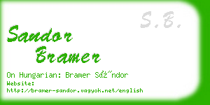 sandor bramer business card